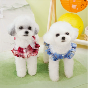 Vestido de Primavera para Perros Pequeños, Estilo Osito de Peluche, a Cuadros, de Poliéster, con Botones de Tracción, Modelo C056 - Product Image 3