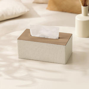 Caja de pañuelos de cuero creativa nórdica de lujo ligera caja de papel para el hogar Simple moderna para sala de estar restaurante logotipo personalizado - Product Image 4