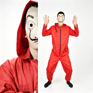 Mono Rojo con Capucha y Máscara <span class=keywords><strong>de</strong></span> Dali, Disfraz <span class=keywords><strong>de</strong></span> Halloween para Adultos y Niños, Disfraz <span class=keywords><strong>de</strong></span> Carnaval, Disfraz <span class=keywords><strong>de</strong></span> Fiesta, Tallas S-2XL - Product Image 4