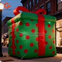 Boîte cadeau de Noël gonflable géante personnalisée, chaussette de Noël, canne en sucre pour la décoration extérieure des fêtes et la promotion