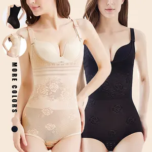 Fajas Colombia nas Post Surgery Bestickter Bauch Gesäß Einteiliger Bodysuit Abnehmen Lady Lace Shape wear Nahtloser Body Shaper