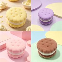 Jouet Squishy Lapin Sucré en Forme de Biscuit, à Rebond Lent, en Matériau PU Écologique, Anti-Stress, Jouet à Presser pour Enfants et Adultes