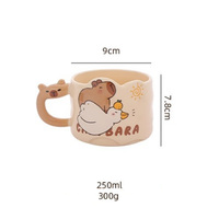 Tasses à café en céramique personnalisées avec motif d'animaux mignons pour la maison, la salle à manger et l'hôtel