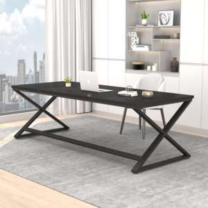 Semplicità <span class=keywords><strong>Design</strong></span> moderno 1.8m legno nero scrivania Computer grandi mobili da ufficio per la casa o Villa soggiorno - Product Image 2