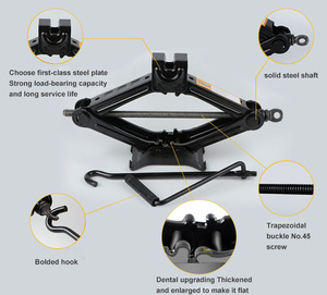 1톤 4000파운드 용량 수동식 시저 잭 리프트 핸드 잭 자동차 타이어 교체용 - Product Image 3