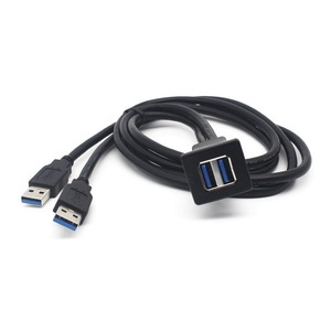 Dual Port Usb 3.0 Cable For Car 2m Black Tpu Waterproof Copper Conductor - Product Image 3
