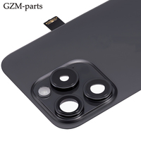 Pour iPhone 15 Pro boîtier arrière couvercle en verre avec plaque d'acier avec charge NFC sans fil MagSafe aimant lampe de poche Flex