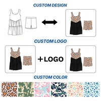 Tiaose Wholesale New Design Sleeveless Printed Mesh Yoga Dress Girl Tutu Active Dress Girl Sports Dress