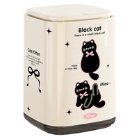 Nouveau design de poubelle en plastique à motif de dessin animé Poubelle de style mignon pour la maison et la chambre à coucher avec couvercle à ordures émotionnel pour les poubelles ménagères