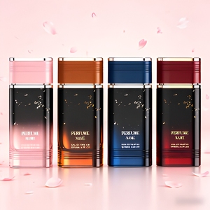 Square Glass Perfume Bottle 50ml Rectangular Brown Frosted Spray Container Thick <strong>Bottom</strong> Wholesale - Product Image 3