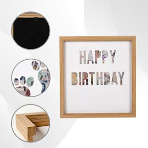 Sofine trang trí nội thất đơn giản 8x8inch gỗ vuông MDF khung hình với bé dấu chân mô hình mat - Product Image 5