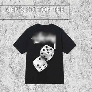 T-shirt alla moda traspirante Casual confortevole e traspirante in cotone ricamato solido di alta qualità all'ingrosso di alta qualità - Product Image 2