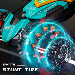 Mando a distancia dual <span class=keywords><strong>2</strong></span>,4G 4WD LED Light Drift & Transform Twist RC Stunt Car Control remoto Spray Programación Auto Lift & Climbing Action - Product Image 4