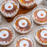 Boîte ronde en plastique de qualité alimentaire pour petits desserts, 12 oz, boîte à gâteau basque transparente de 4 pouces, emballage pour gâteau basque