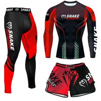 Short d'entraînement de gymnastique Muay Thai à manches longues pour hommes et femmes, vêtements d'arts martiaux de combat trois pièces pour enfants, design personnalisé