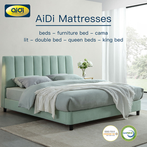 Cama de madera de tamaño <span class=keywords><strong>King</strong></span> para dormitorio, muebles de dormitorio con marco sólido, dobles, baratos y al por mayor - Product Image 2