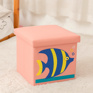 <b>Folding</b> Storage Ottoman Chest with Foam Cushion Seat Faux Leather <b>Foot</b> Rest <b>Stools</b> for Kids - Product Image 3
