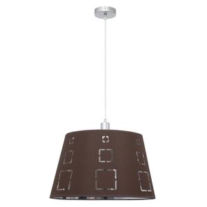 Lampada a sospensione 1xE27 marrone, forma rettangolare 40x40 cm, ideale per illuminare spazi interni e creare atmosfere accoglienti. - Product Image 1