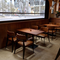 Ensembles table-chaise de style industriel en PVC personnalisables pour restaurants commerciaux, bars et restaurants occidentaux