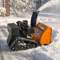 Souffleuse à neige à chenilles télécommandée robuste de 600 mm, souffleuse à neige à essence pour usage routier, municipal et extérieur