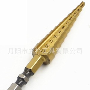 Step Drill Bit 3-13mm Hex Shank Gold Coated Metal Drilling Tool 75mm Length 6.3mm Shank Diameter - Product Image 3