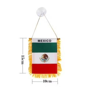 Fábrica al por mayor personalizado 10*15 cm doble cara impresa satén tela Mini <span class=keywords><strong>coche</strong></span> colgante bandera con borlas - Product Image 2