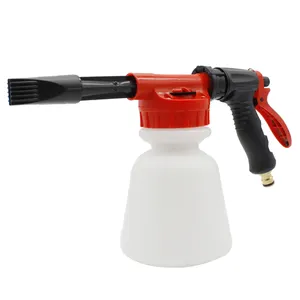 Mousse de lavage pour voiture, pistolet à pression, savon, neige, pulvérisateur de tuyau de jardin avec Pot de bouteille de 1l