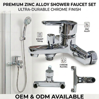 Robinet de douche mural mitigeur eau chaude et froide chromé pour salle de bain, vanne de baignoire, fabricant OEM, fournisseur en gros