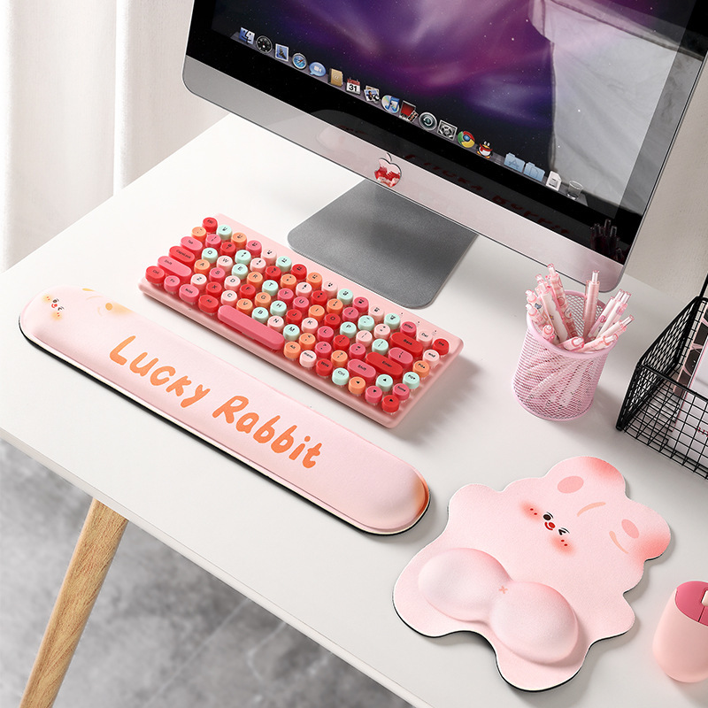 แผ่นรองเมาส์ Booty Rabbit + ที่วางข้อมือคีย์บอร์ด / ชุด 2 ชิ้น