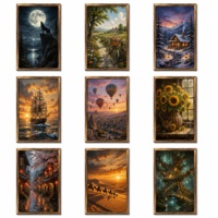 Décoration murale en bois Art Déco artisanale haut de gamme, impression UV personnalisée avec cadre durable, cadeau de mariage, de Noël ou de fête