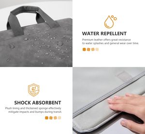 Maletín de Cuero PU Impermeable de Gran Capacidad para Tablet y Portátil de 13, <span class=keywords><strong>14</strong></span> y 15.6 <span class=keywords><strong>Pulgadas</strong></span>, para Macbook e iPad - Product Image 5