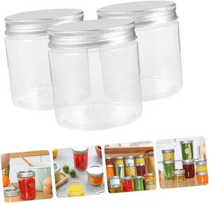 200ml 250m 300ml 400ml 500ml 600ml 800ml Transparent Food Storage <b>Container</b> Cake Candy Pet Plastic Jars With <b>Aluminum</b> Silver Lid - Product Image 2