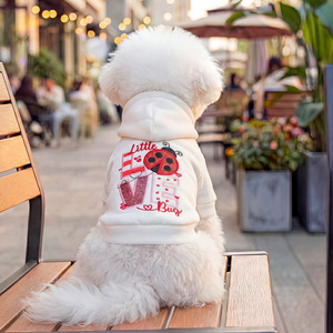 Sweat-shirt JXANRY simple en polyester pour animaux de compagnie, motif lettres, chaud <span class=keywords><strong>et</strong></span> confortable, pour chiens <span class=keywords><strong>et</strong></span> chats miniatures, collection printemps-automne, spécial Saint-Valentin - Product Image 1