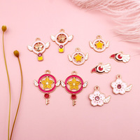 Anime Girl Pendentifs à breloques en alliage métallique Boucles d'oreilles à l'huile pour le bricolage Perles de bijoux Porte-clés pour la fabrication de trouvailles