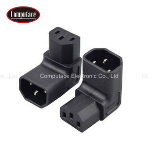 อะแดปเตอร์แปลงไฟแบบมุมฉาก 90 องศา สีดำ IEC C14 ตัวผู้ เป็น C13 ตัวเมีย 10A 250V สำหรับเชื่อมต่อคอมพิวเตอร์ เซิร์ฟเวอร์ UPS และจอมอนิเตอร์ - Product Image 5