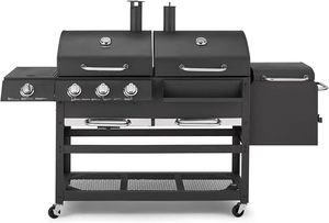 Premium Outdoor 5-Person Gas and Charcoal <span class=keywords><strong>Metal</strong></span> BBQ Smoker, Parrilla <span class=keywords><strong>de</strong></span> gas <span class=keywords><strong>para</strong></span> asar <span class=keywords><strong>leña</strong></span> en fiestas - Product Image 4