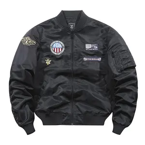 Chaquetas de satén bordadas para hombre, servicio OEM profesional, elegante, Bomber