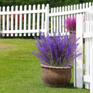 Fleurs artificielles d'imitation Sentai, 5 têtes de lavande rouge et violette, bouquet décoratif rustique pour la maison, le jardin et les jardinières. - Product Image 3