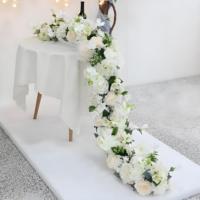 Arrangements floraux artificiels personnalisés, roses rouges pour allée, fleurs de table, fleurs artificielles en soie, chemin de table pour décoration de mariage