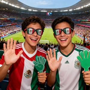 <span class=keywords><strong>2026</strong></span> 美国-加拿大-墨西哥足球国旗球迷套装 印有徽标围巾手链 球迷派对用品 拍手脸贴彩色 - Product Image 6