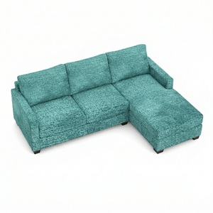 Divano Sezionale Moderno a L <span class=keywords><strong>Modena</strong></span> con Opzioni di Tessuto Personalizzabili, Gambe in Legno Verde Smeraldo Hepburn - Ingrosso - Product Image 3