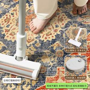 Tapis de salon rond de style nordique, motif géométrique, antidérapant, tissé à la machine, pour la décoration de la maison - Product Image 5