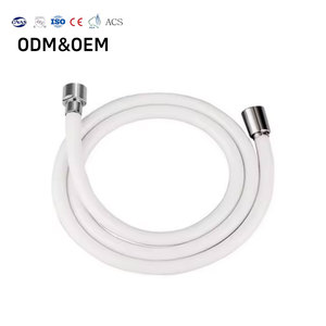 สายฉีดชำระแบบยืดหยุ่น PVC สีขาวพรีเมียม ขนาด 2.5 ม. พร้อมข้อต่อและน็อตทองเหลือง สำหรับอาบน้ำและทำความสะอาดห้องน้ำ - Product Image 1