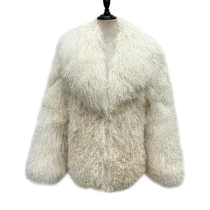 겨울 여성 정사이즈 길이 몽골어 양고기 모피 코트 멋진 양고기 모피 재킷