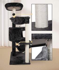 Luxury Wooden Minimalist <b>Cat</b> <b>Tree</b> with Plush <b>Cat</b> Climbing Frame-<b>Scratch</b>-Resistant Large <b>Cat</b> House & Tower All Seasons - Product Image 4