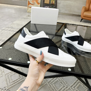 Baskets blanches à enfiler avec bande élastique, bout rond, tige synthétique, semelle extérieure en caoutchouc, chaussures de marche toutes saisons - Product Image 4