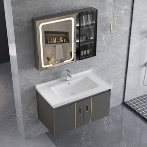 Rock dalle espace aluminium salle de bain armoire combinaison salle de bain simple lavabo petit appartement lavabo intégré lavabo - Product Image 4