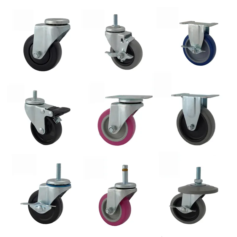 1.5 2 2.5 3 4 5 6 8 inches high quality pu industrial caster wheel Locking Caster Wheels For Industrial