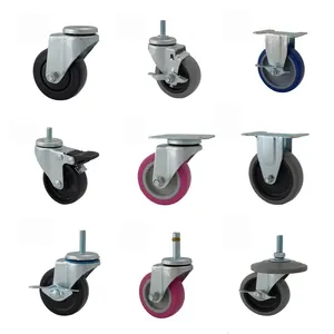 1.5 2 2.5 3 4 5 6 8 Inches High Quality Pu Industrial Caster Wheel Locking Caster Wheels For Industrial