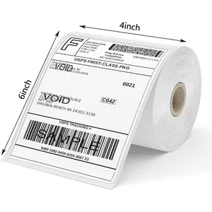 Label perekat diri 4x6 Thermal Printer 500 Roll Mail label paket lengket